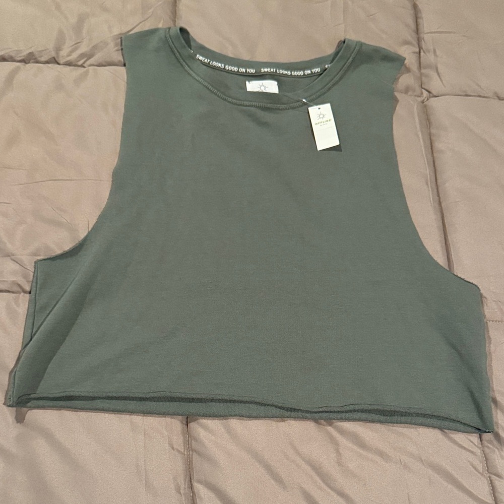 Offline Sleeveless Crop Tank - Forest Green